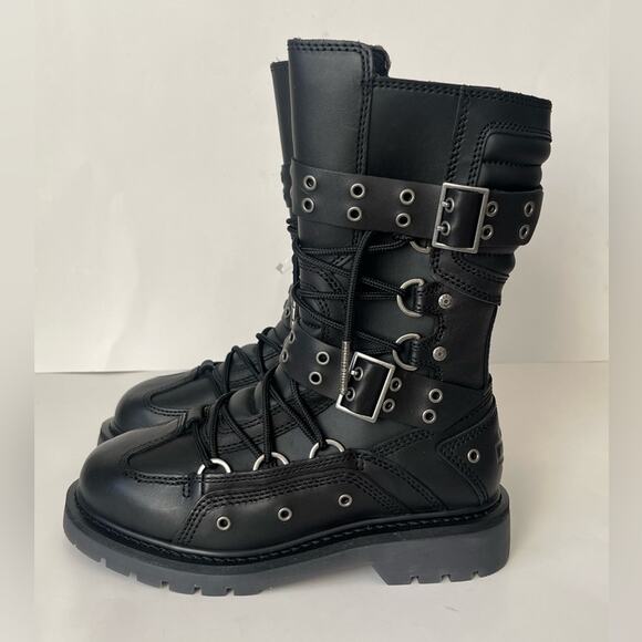 Harley Davidson Uplift Combat Motorcycle Boots with hardware black 7.5 NWT - Picture 4 of 12